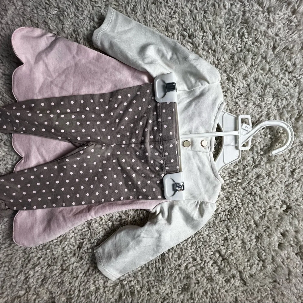 JILLIANS CLOSET GIRLS 2 PIECE PANTS/TOP SET SO SWEET SIZE 0-3 MONTHS NWT
